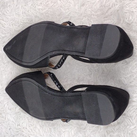 Torrid Black Fabric Embellished V-Strap Pointed Toe Slip On Flat Loafer… - Picture 7 of 14